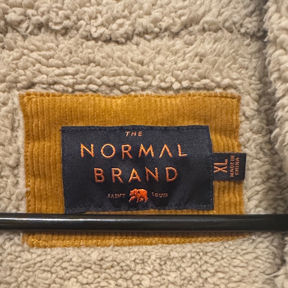 The Normal Brand Tan Corduroy Trucker Jacket with Sherpa Collar - Picture 2 of 7